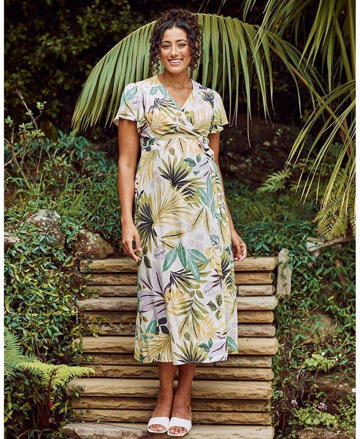 ANGEL MATERNITY Maternity Angel Wrap Midi Dress - Macy's