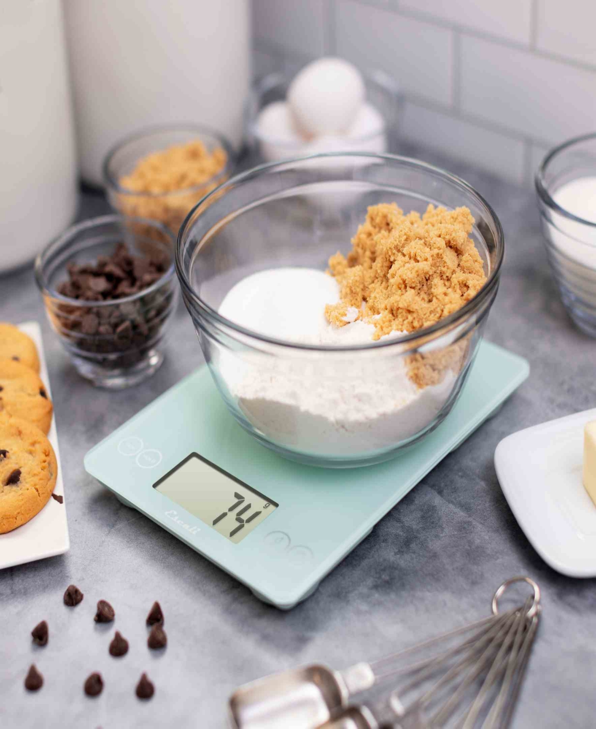 Escali Arti Classic Up To 15lbs. Glass Digital Kitchen Scale And 50% Larger Display In Teal