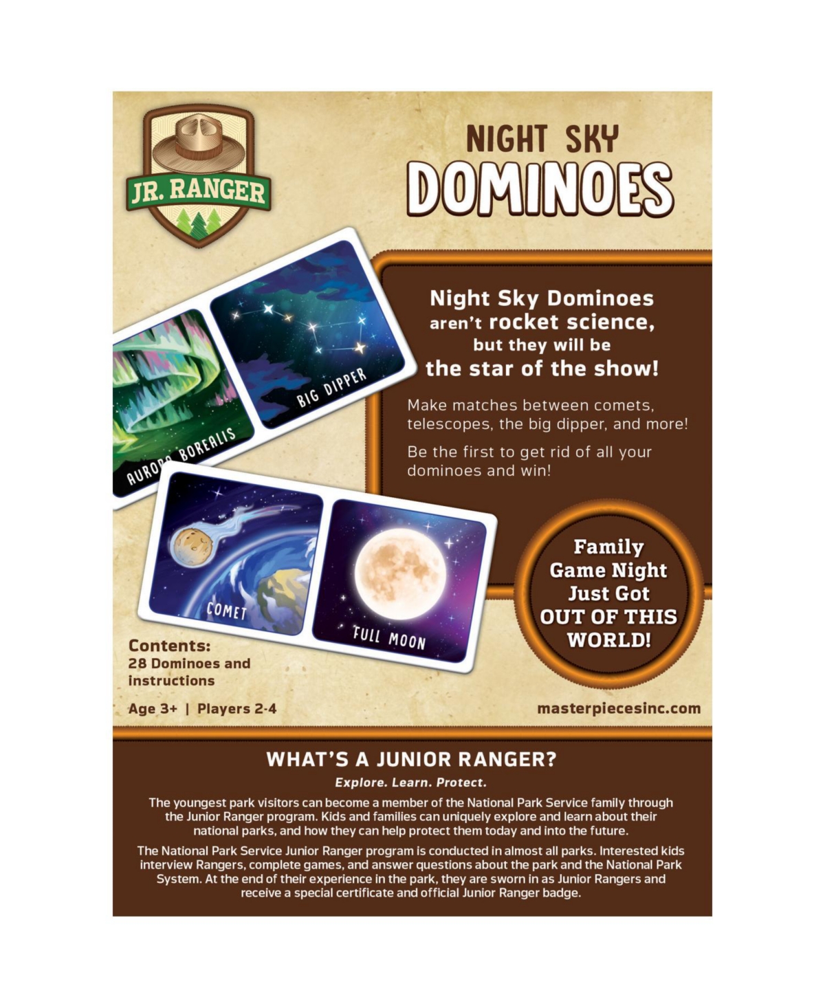 Masterpieces Jr Ranger - Night Sky Picture Dominoes for kids