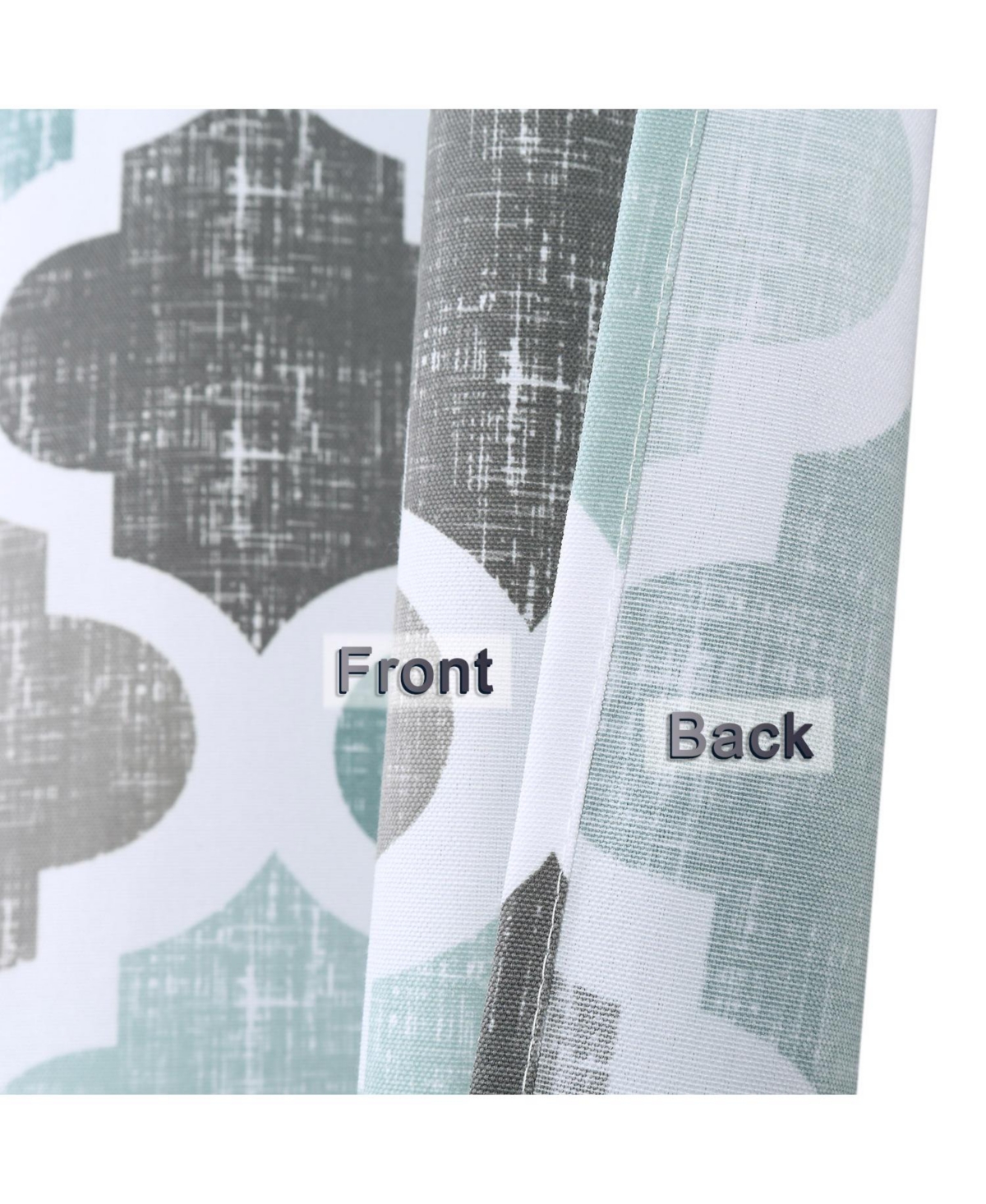 Caromio Quatrefoil Print Cotton Blend Fabric Shower Curtain, 72