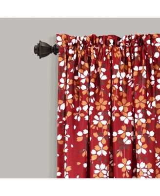 Weeping Flower Light Filtering Window Curtain Panels