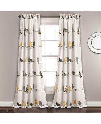 Rowley Birds Light Filtering Window Curtain Panels