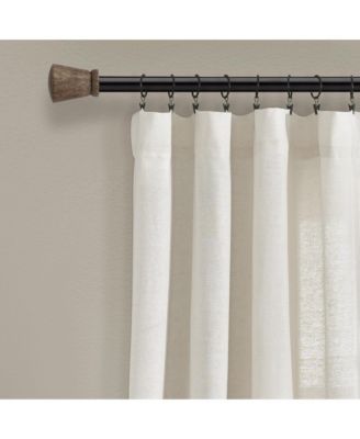 Linen Button Window Curtain Panels