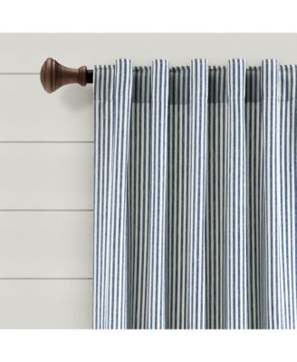Farmhouse Vintage Stripe Yarn Dyed Cotton Back Tab/Rod Pocket Window Curtain Panels