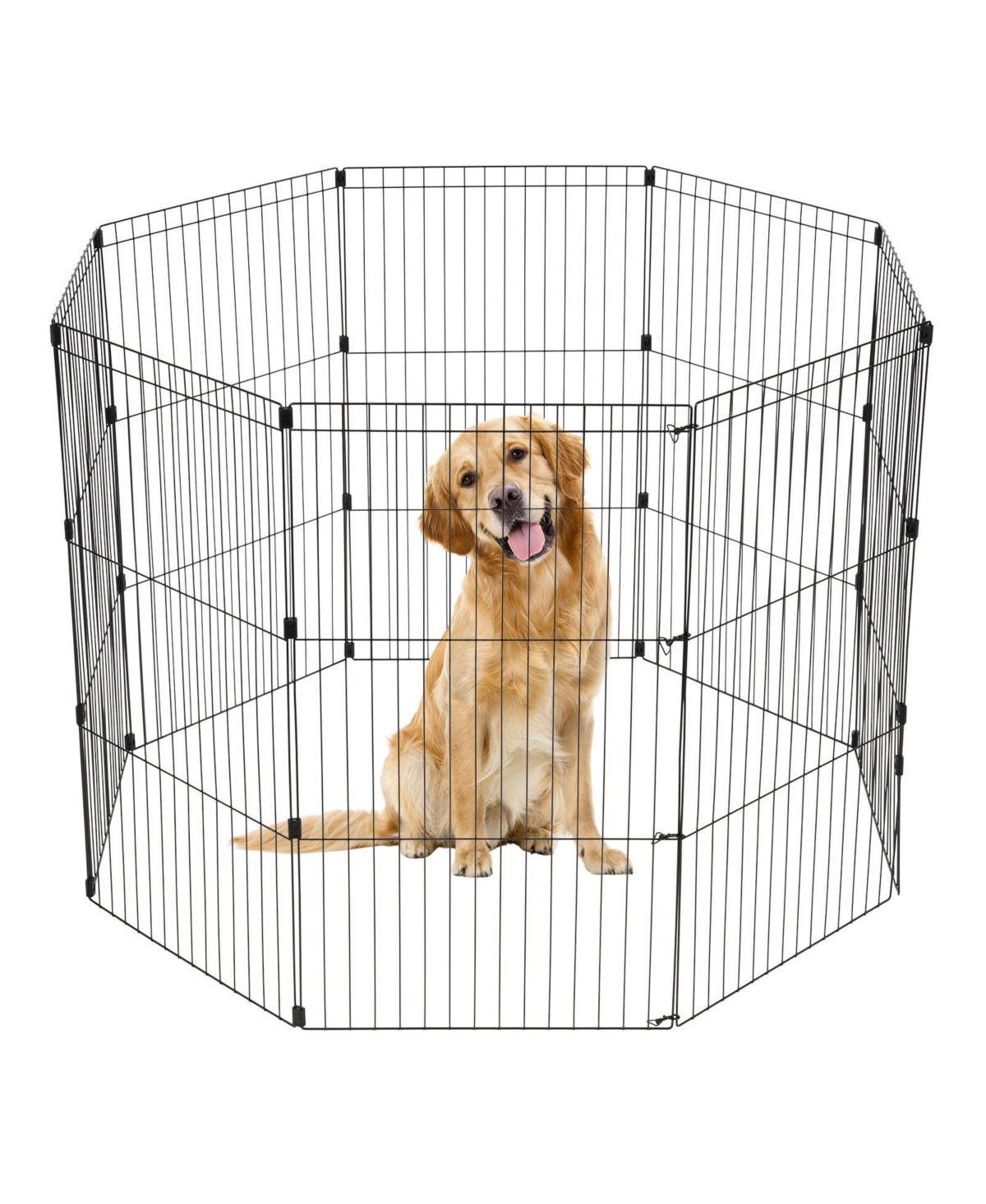 42" Exercise 8 Panel Wire Metal Pet Playpen for Dog - Black