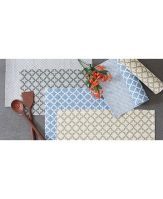 Fridge Shelf Liner Collection Non-Adhesive, Cut to fit, Machine Washable, 12x120", Stonewash Blue Lattice, 2 Piece