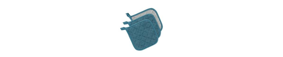 Design Imports Basic Kitchen Collection, Quilted Terry, Storm Blue, Potholder In Storm Blue