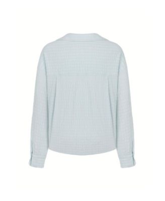 Women's Textured Blouse with Front Knot