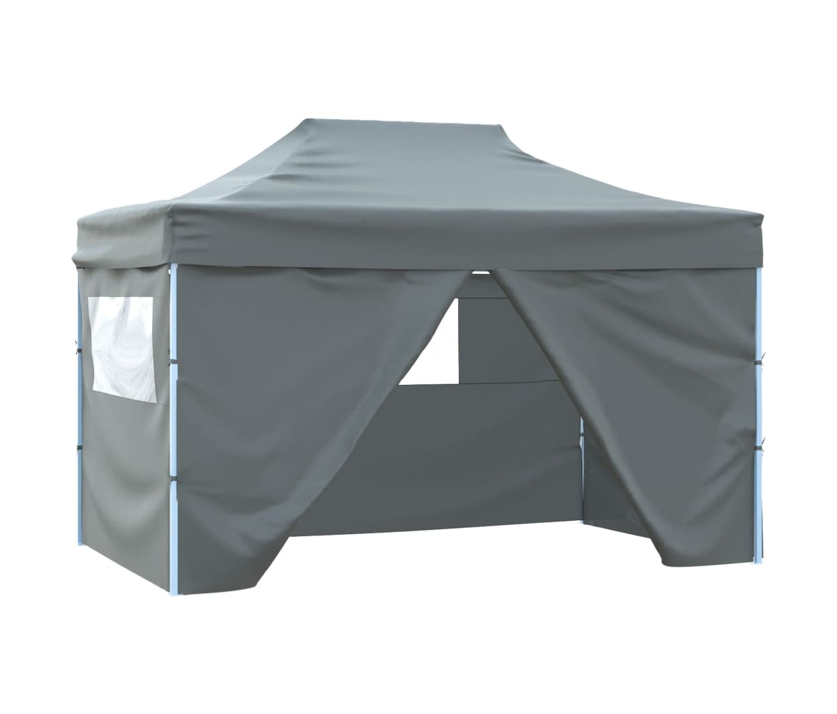 Professional Folding Party Tent with 4 Sidewalls 9.8'x13.1' Steel Anthracite - Dark Grey