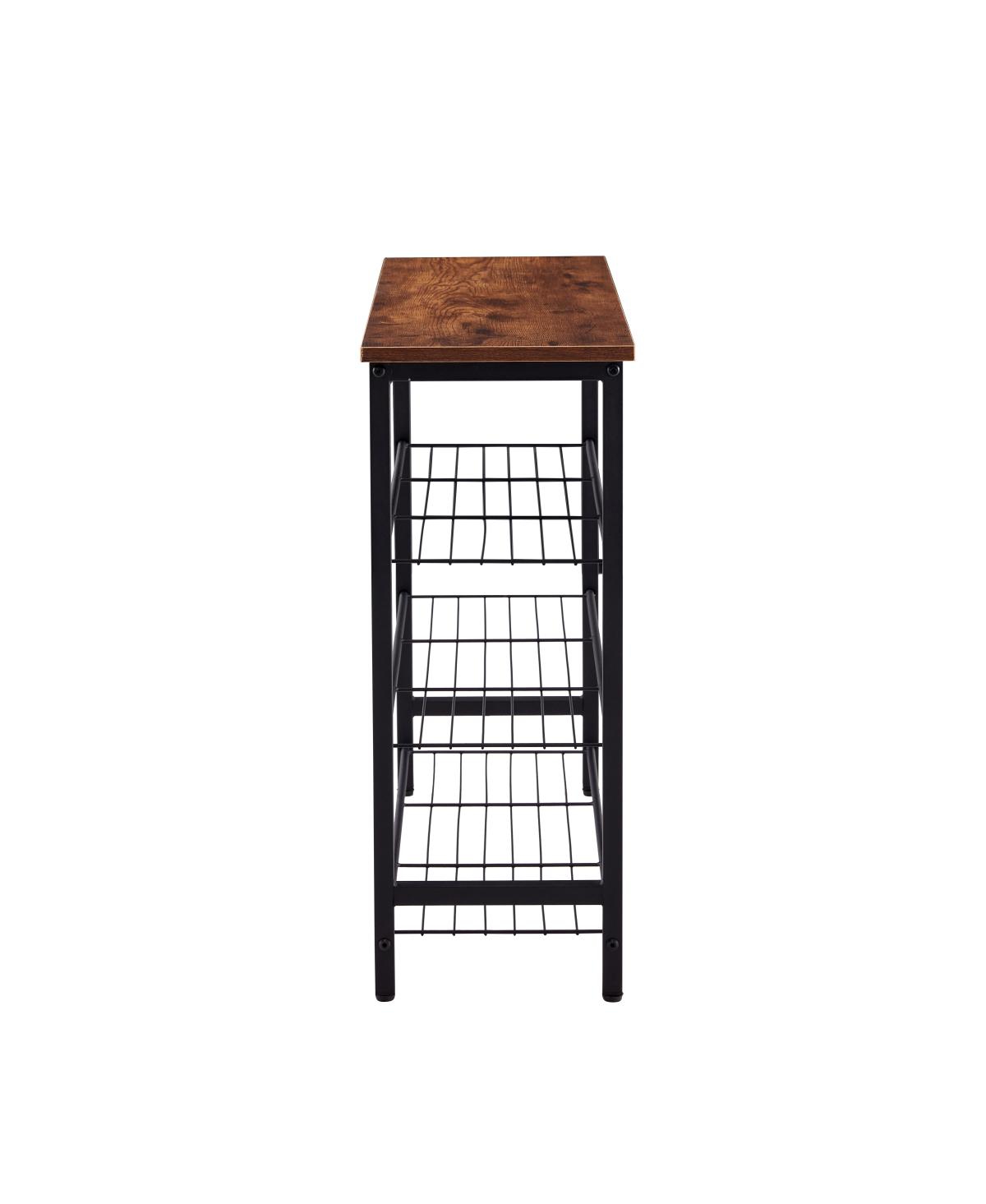Simplie Fun 4-Tier Metal Shoe Rack, Modern Multifunctional Shoe Storage Shelf with Mdf Top Board, pc per carton