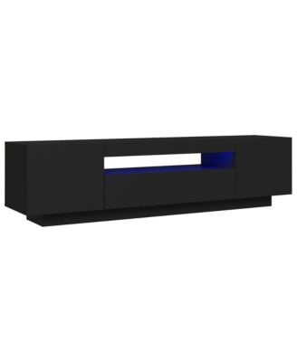 TV Stand with LED Lights Black 63"x13.8"x15.7"