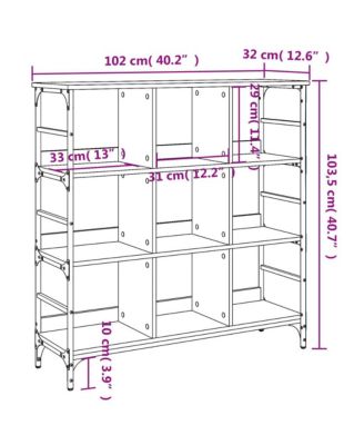 Sideboard Smoked Oak 40.2"x12.6"x40.7" Engineered Wood