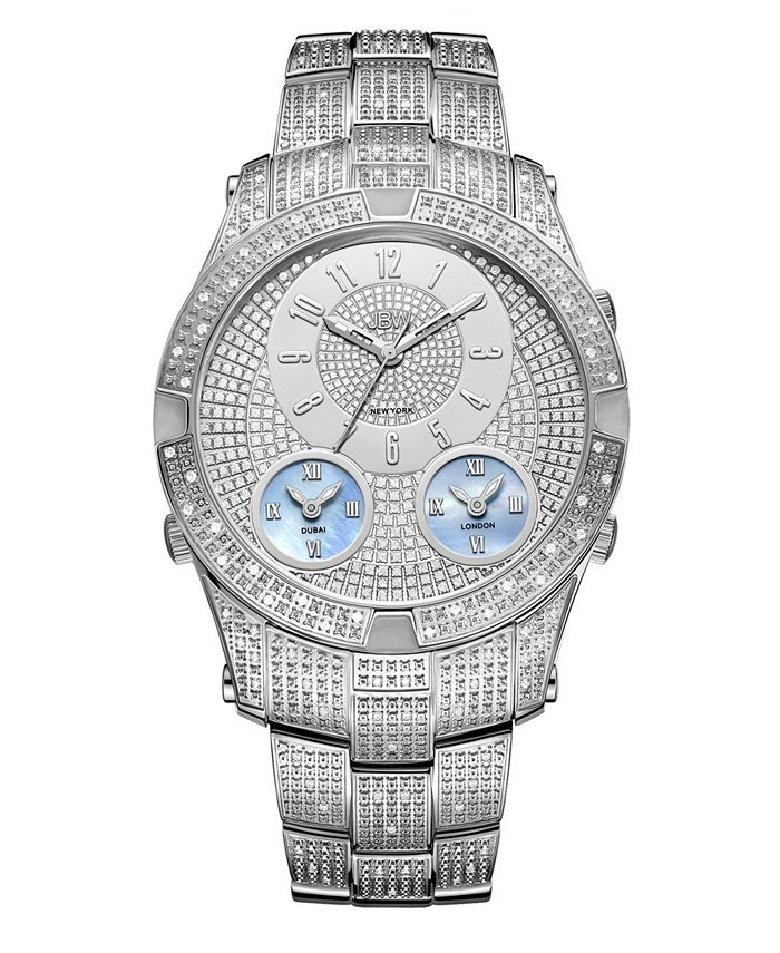 Jbw Men's Jet Setter III Diamond (1 ct.t.w.) Stainless Steel Watch - Macy's