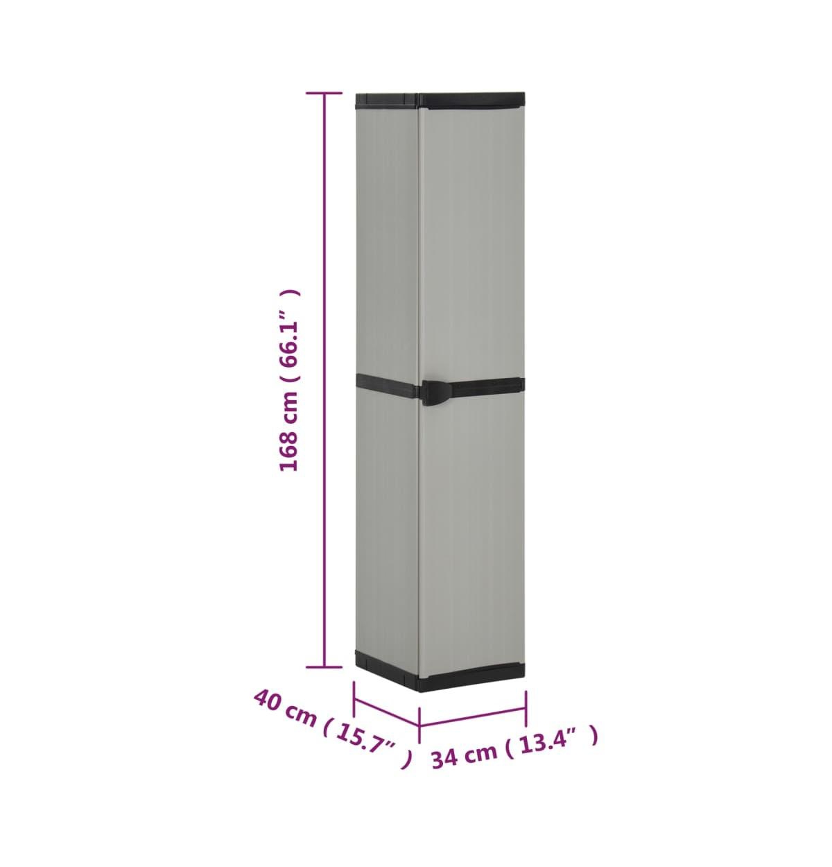 vidaXL Garden Storage Cabinet with 3 Shelves& Black 13.4