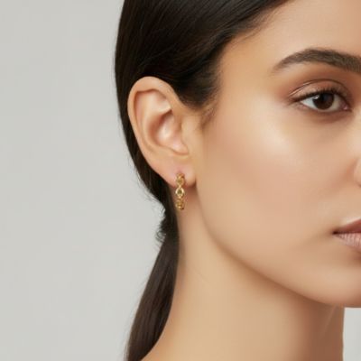 Sterling Silver Modern Chain Link C-Hoop Earrings