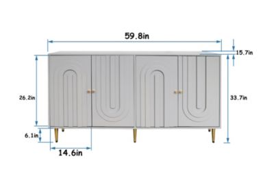 Streamdale Gray Lacquered Wooden Cabinet Server for Multiple Rooms