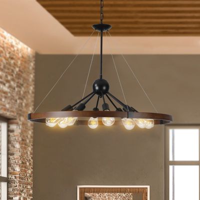 8-Light Retro Farmhouse Chandelier For Kitchen, Living Room, Dining Room(No Bulbs)