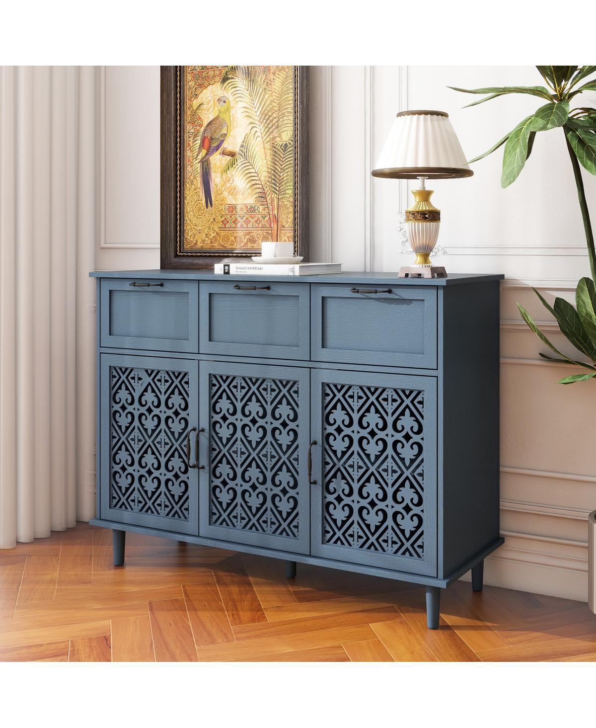 Streamdale Furniture 3 Door 3 Drawer Cabinet, American Furniture, Suitable For Bedroom, Living Room, Study