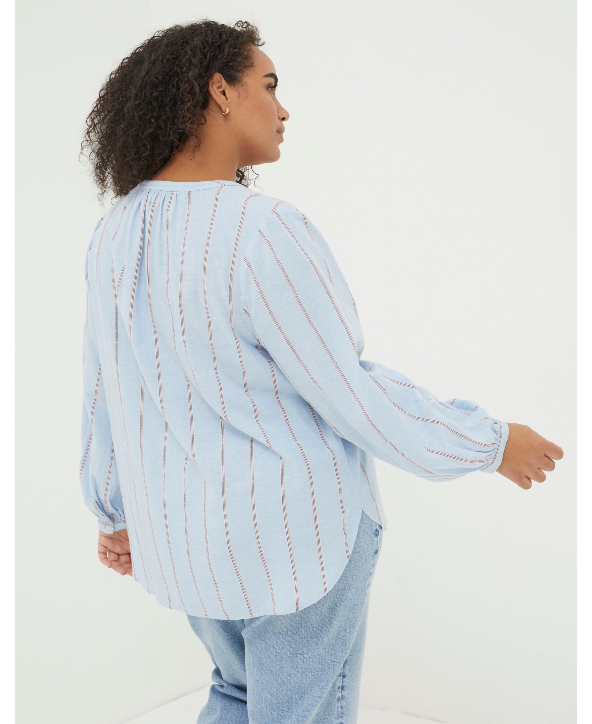 FatFace Plus Size Mallie Stripe Shirt