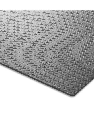 Pack of 12 Exercise Flooring Mats - 12 x 12 Inch Foam Rubber Interlocking Puzzle Floor Tiles - Gray