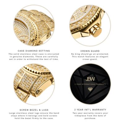 Men's Jet Setter Diamond (2 ct.t.w.) 18k Gold Plated Stainless Steel Watch