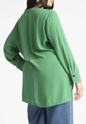 Women's Plus Size Mandarin Collar Tunic