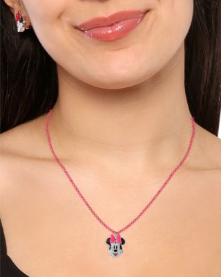 Minnie Mouse Pave Pink Necklace