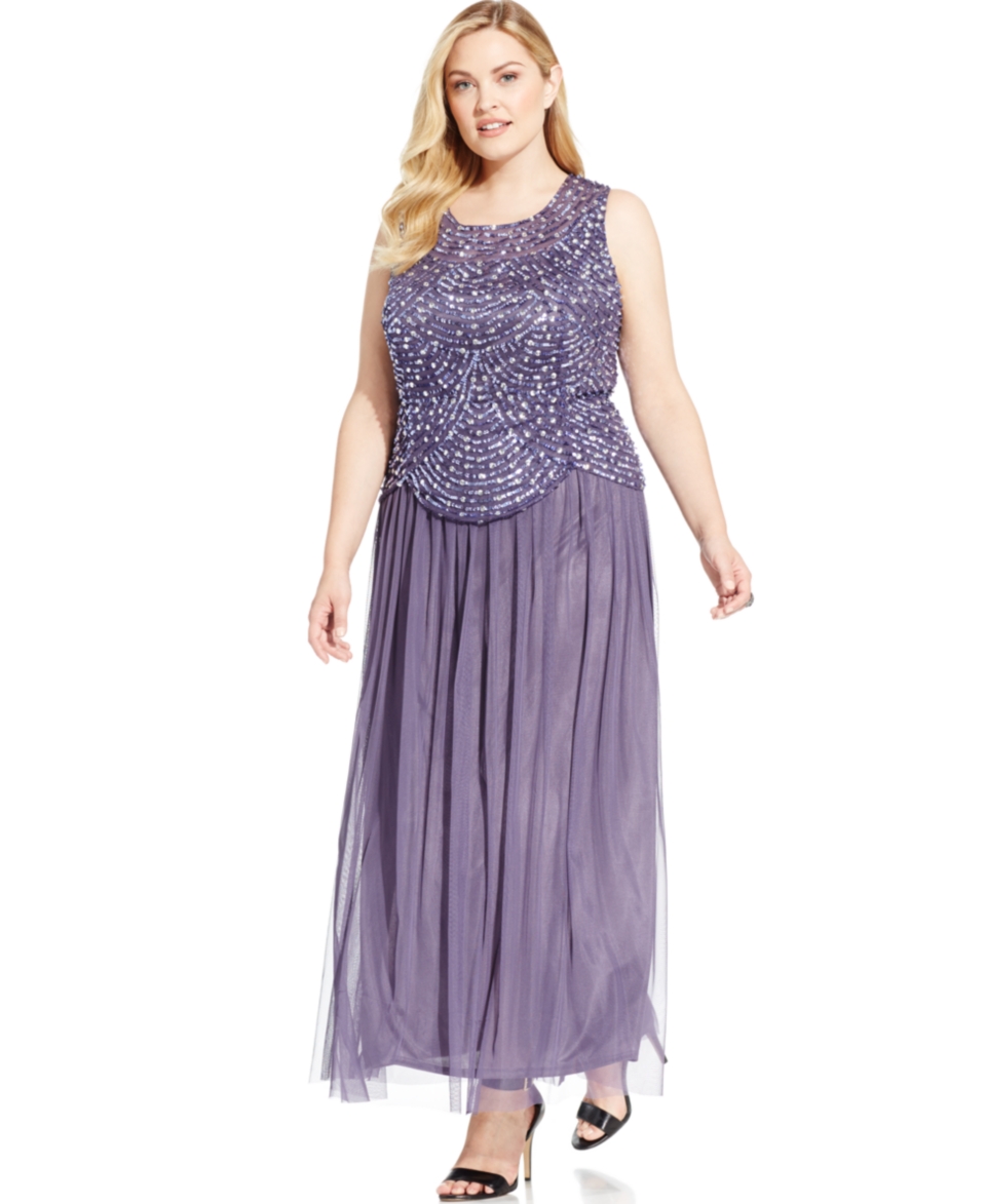 Patra Plus Size Embellished Popover Gown   Dresses   Women