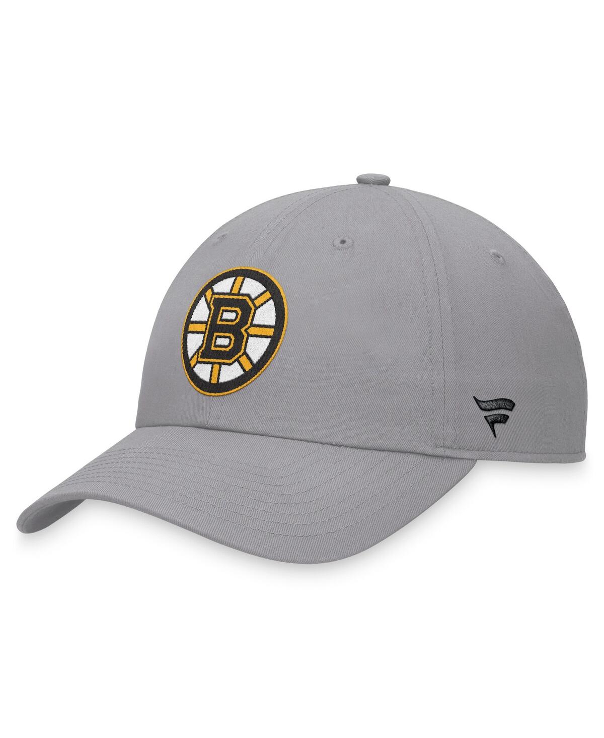Fanatics Men's Gray Boston Bruins Extra Time Adjustable Hat In Gray