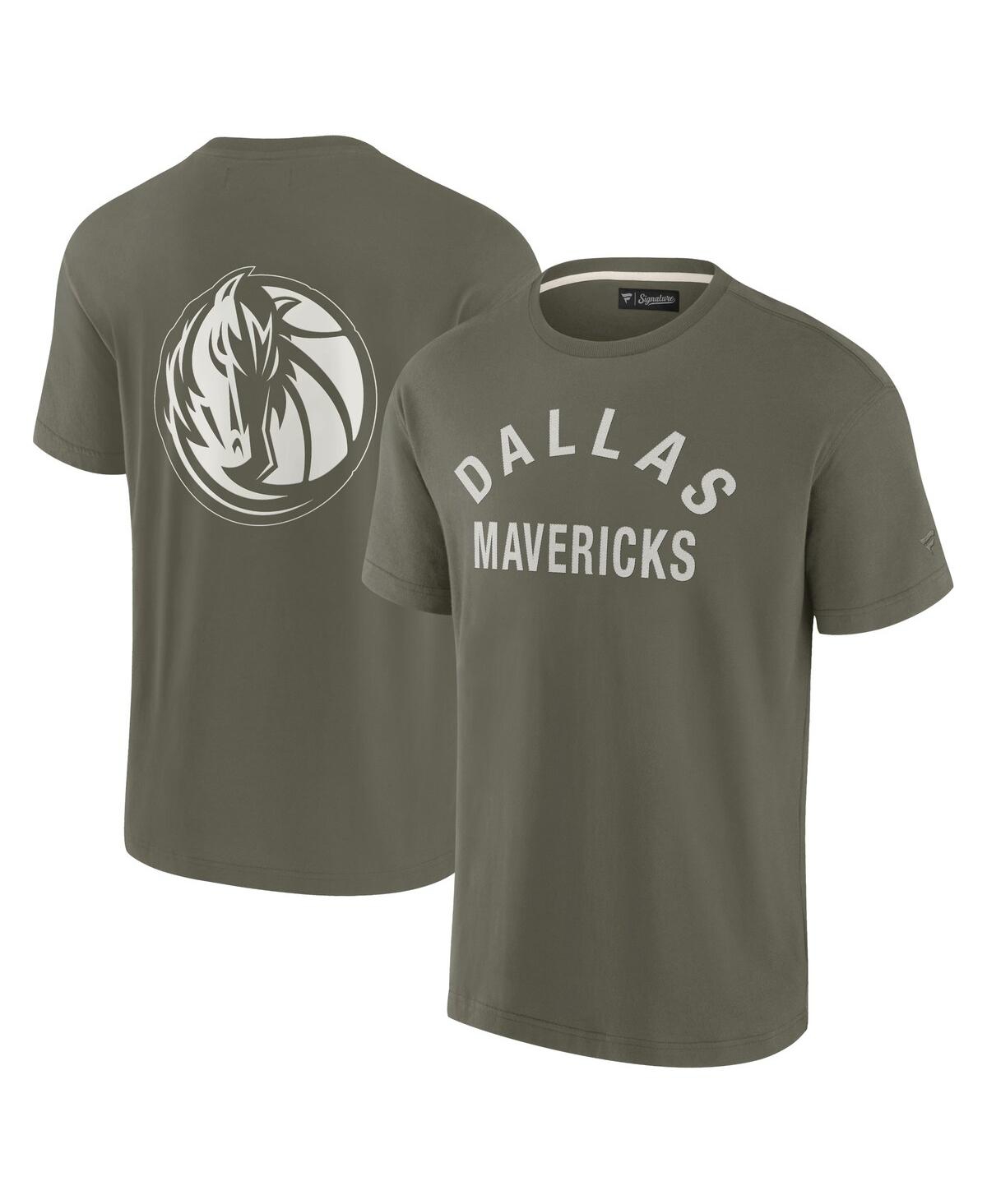 Fanatics Signature Men's And Women's Olive Dallas Mavericks Elements Super Soft Short Sleeve T-shirt In Neutral