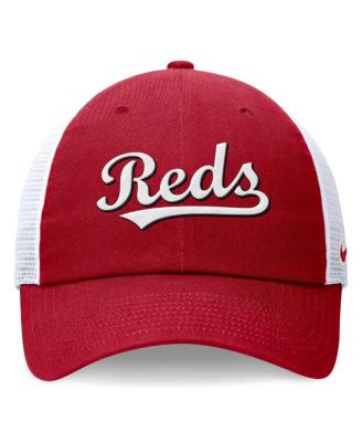 Men's  Red Cincinnati Reds Evergreen Wordmark Trucker Adjustable Hat