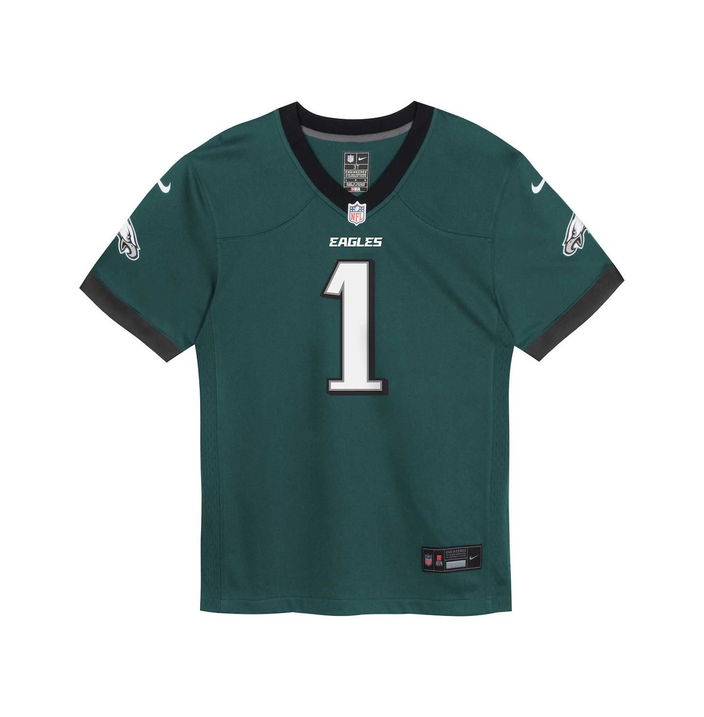 Топ Outerstuff Nike Toddler Jalen Hurts Midnight Philadelphia Eagles Game Jersey для мальчиков, цвет: Зелёный — фото 2