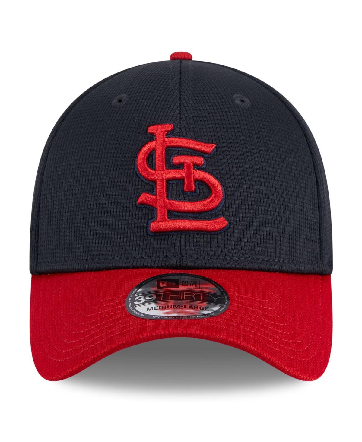 New Era Navy St. Louis Cardinals 2024 Batting Practice 39thirty Flex Hat In Red