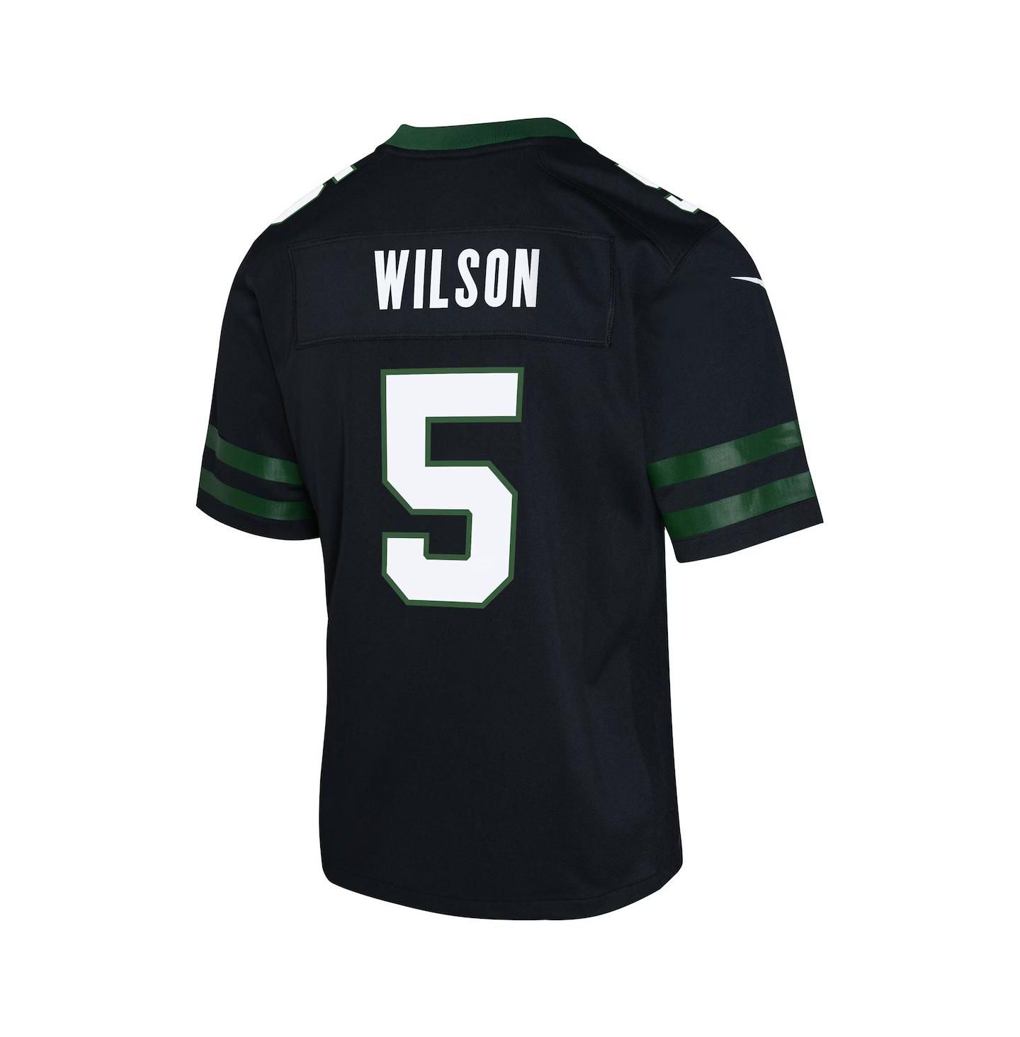 Детское джерси Outerstuff Nike Garrett Wilson New York Jets Legacy Alternate Game, Black — фото 3