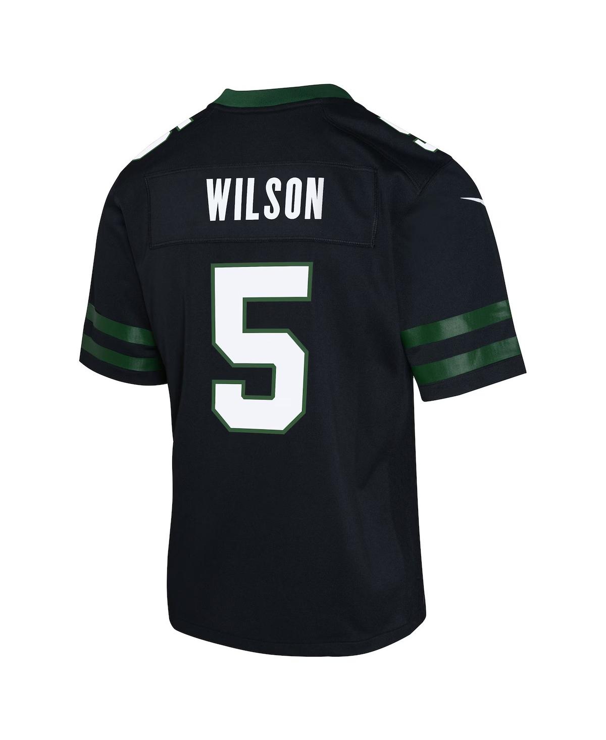 Nike Big Boys and Girls Garrett Wilson LegacyNew York Jets Alternate Game Jersey - Black