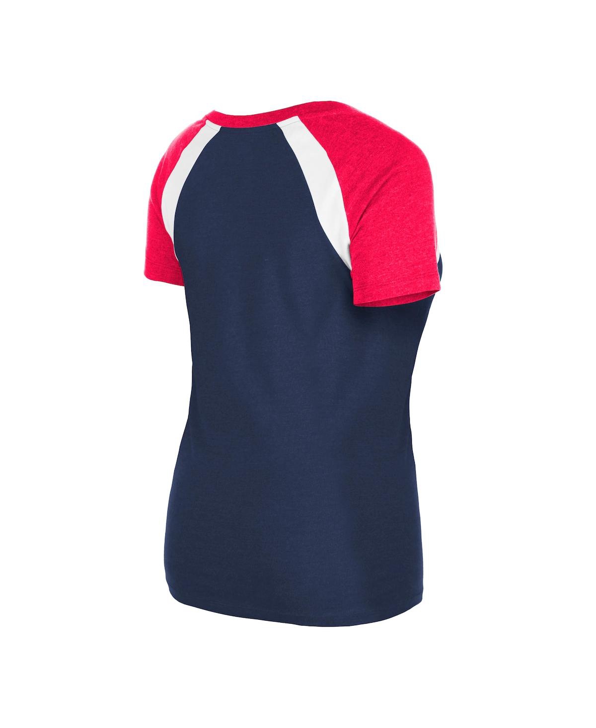 NEW ERA WOMEN'S NAVY ST. LOUIS CARDINALS HEATHERED RAGLAN V-NECK T-SHIRT 