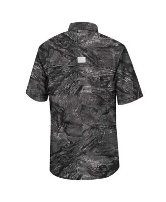 Men's  Charcoal NC State Wolfpack Realtree Aspect Charter Full-Button Fishing Shirt
