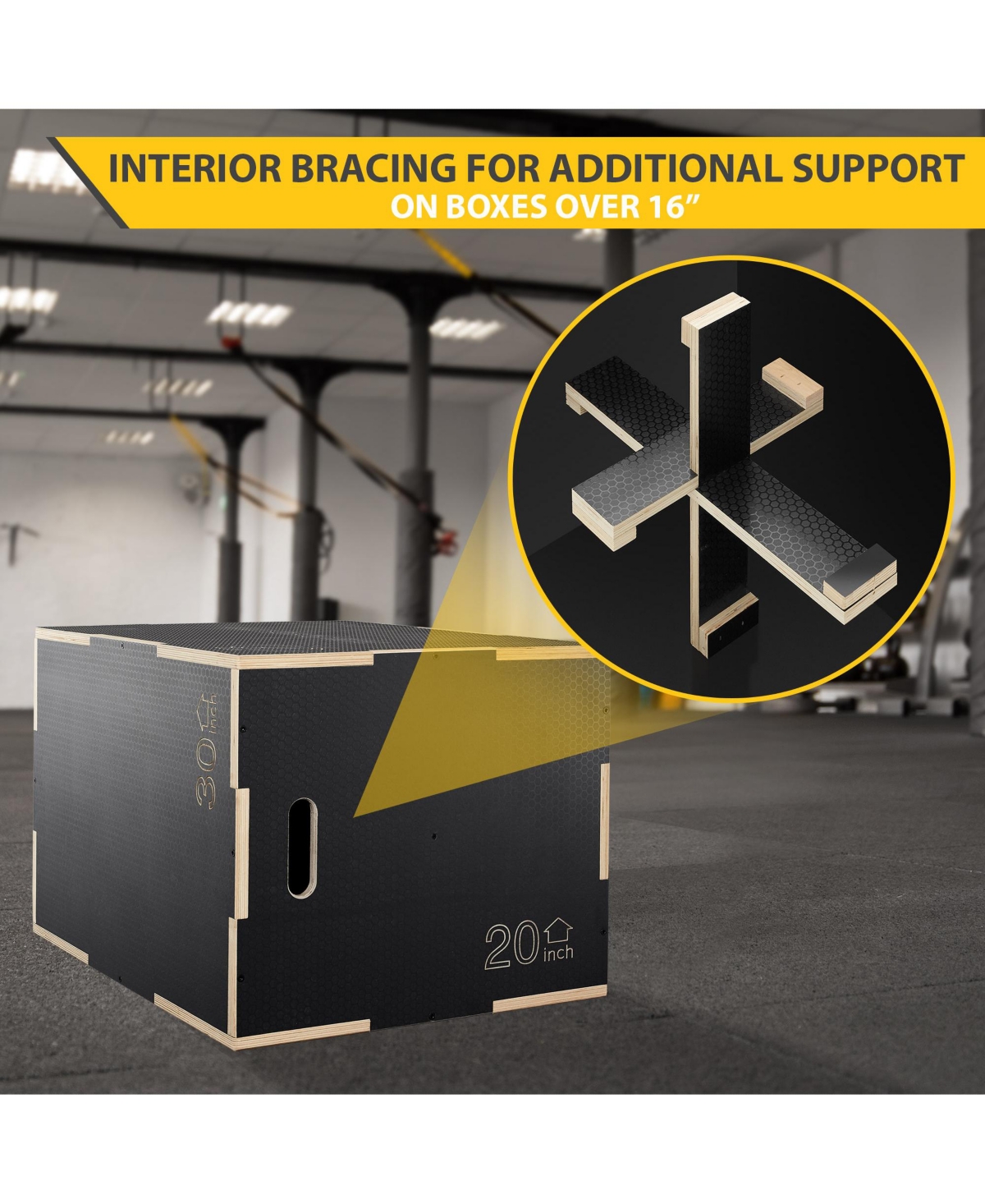 Philosophy Gym 3 in 1 Non-Slip Wood Plyo Box, 20