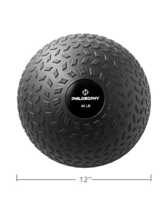 Slam Ball, 40 LB - Weighted Fitness Medicine Ball with Easy Grip Tread