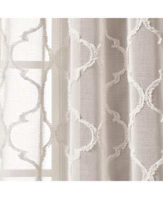 Avon Trellis Grommet Sheer Window Curtain Panels