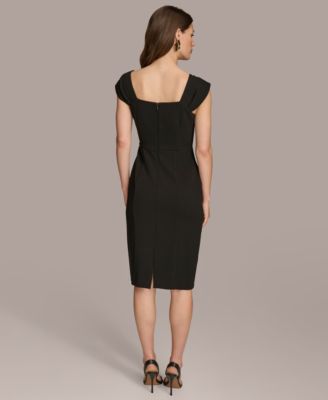 【Donna Karan New York】Asymmetric-Neck Sheath Dress Donna Karan New York Women's Asymmetric-Neck Sheath Dress