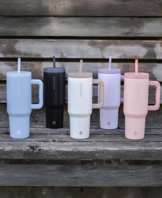 40oz Insulated Tumbler with Straw and Handle