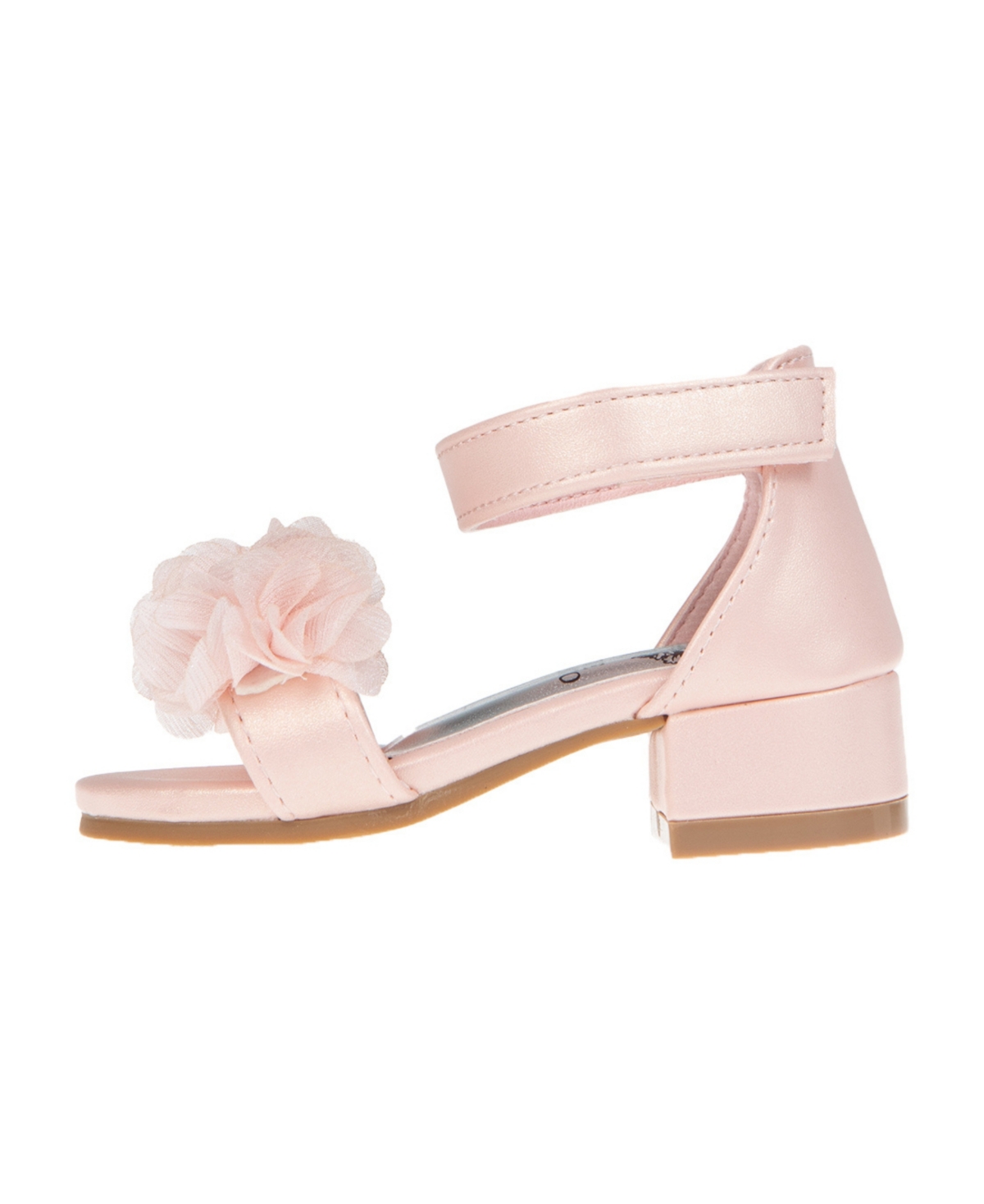 Shop Vince Camuto Toddler Girl's Heel With Chiffon Flowers And Adhesive Closure Polyurethane Sandals In White