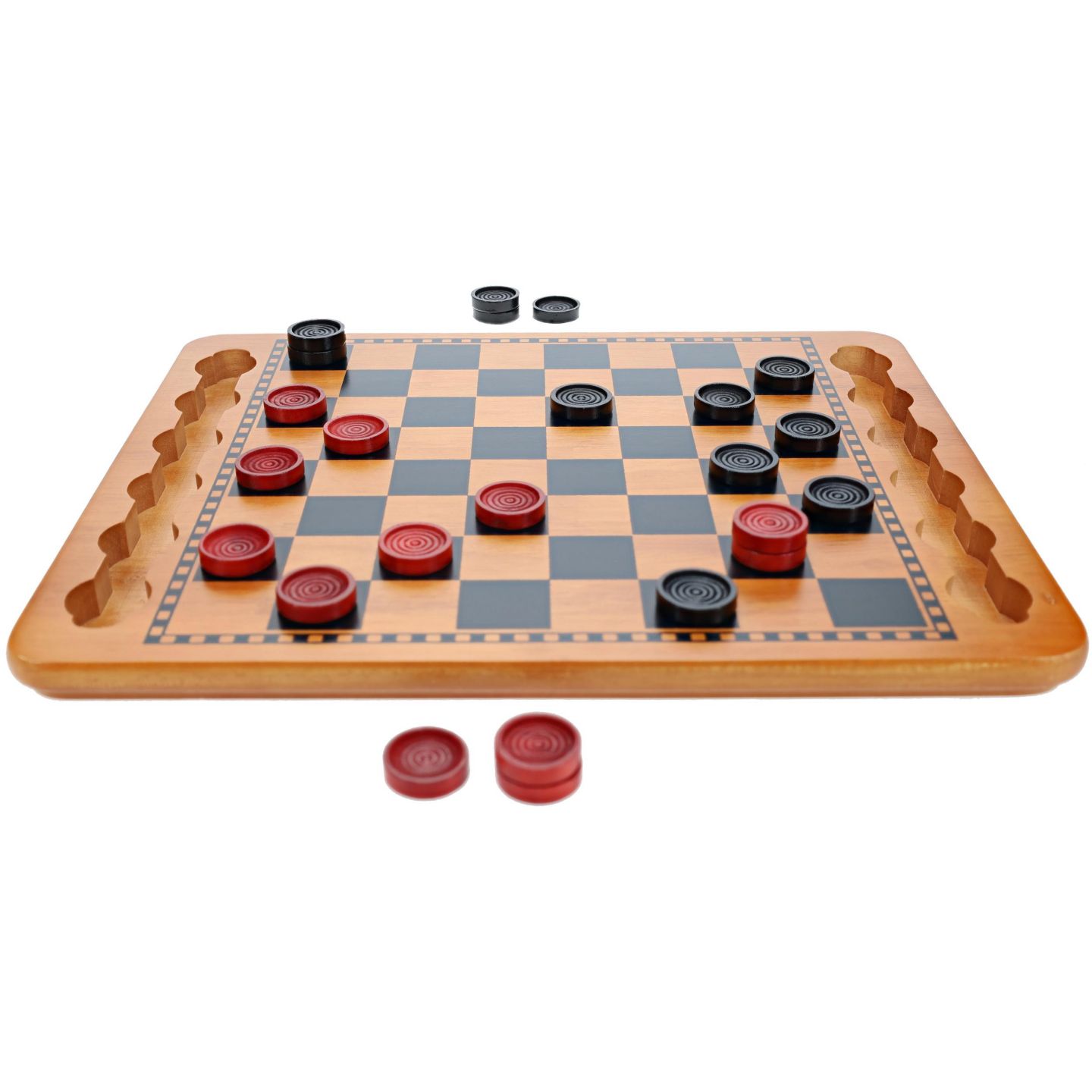 Детские настольные игры WE Games 14.5" Solid Wood Strategy Family Checkers 24-Piece Board Game, Ages 12+, цвет: Коричневый — фото 7