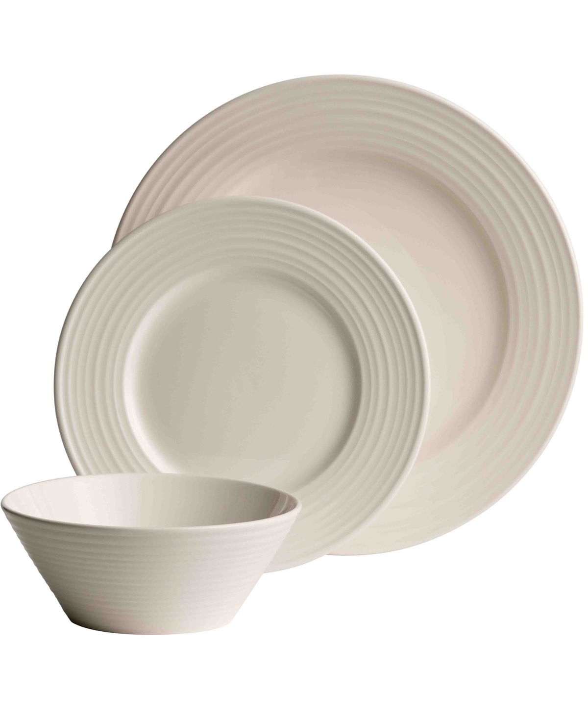 Ripple 12 Pc. Dinnerware Set, Service for 4 - White