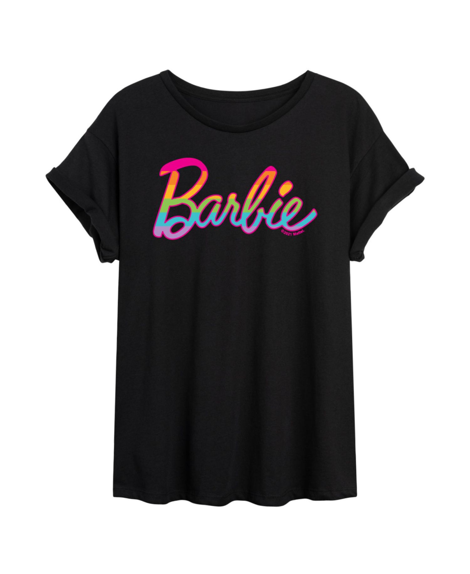 Trendy Juniors Barbie Rainbow Graphic Oversized Tee