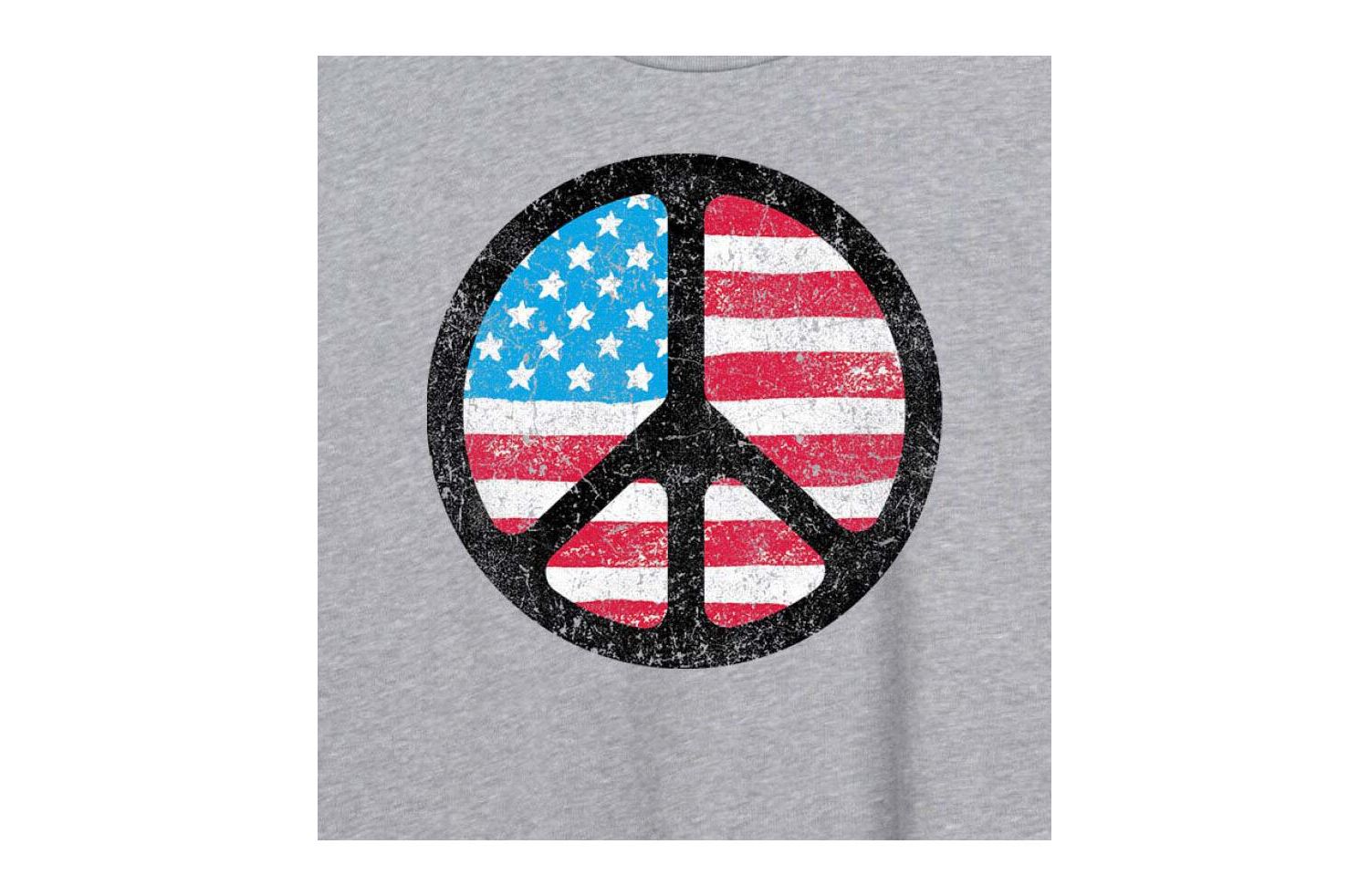 Trendy Juniors Flag Peace Graphic Oversized Tee