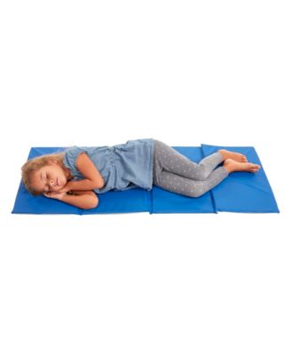 RestZone Everyday Folding Rest Mat, 4-Section, 1in, Blue/Grey, 5-Pack