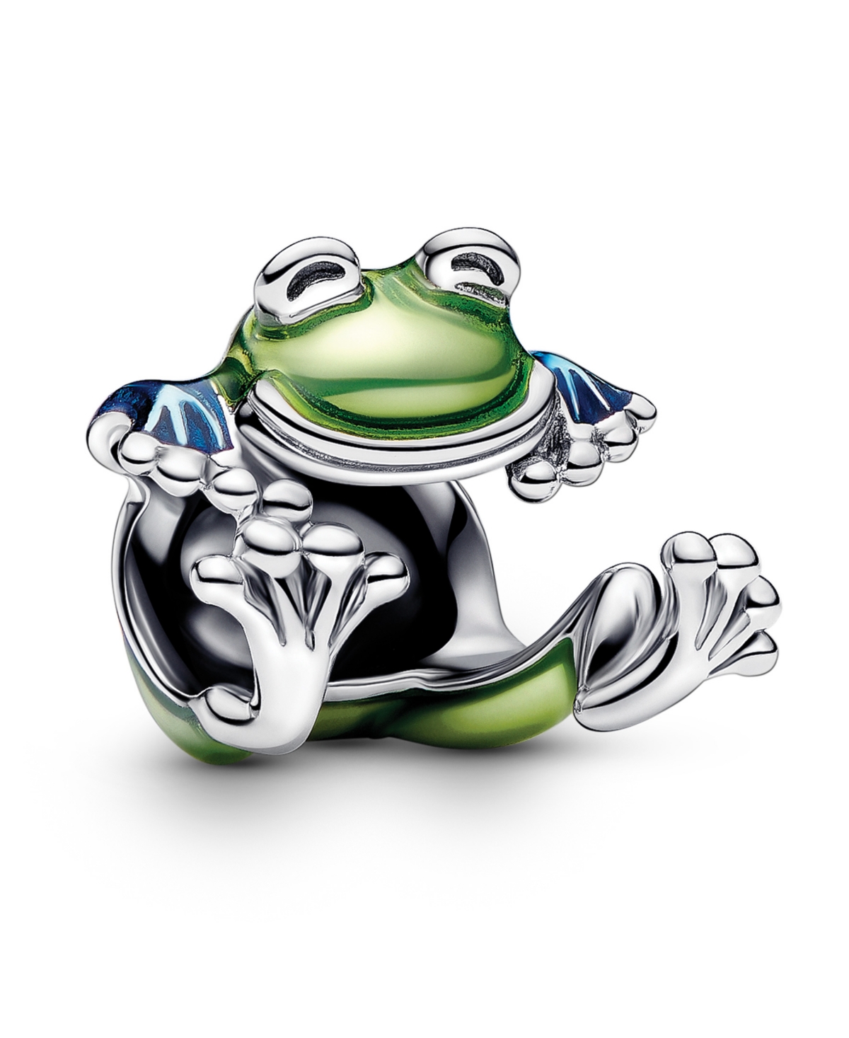 Pandora Sterling Silver Climbing Frog Charm In Metallic