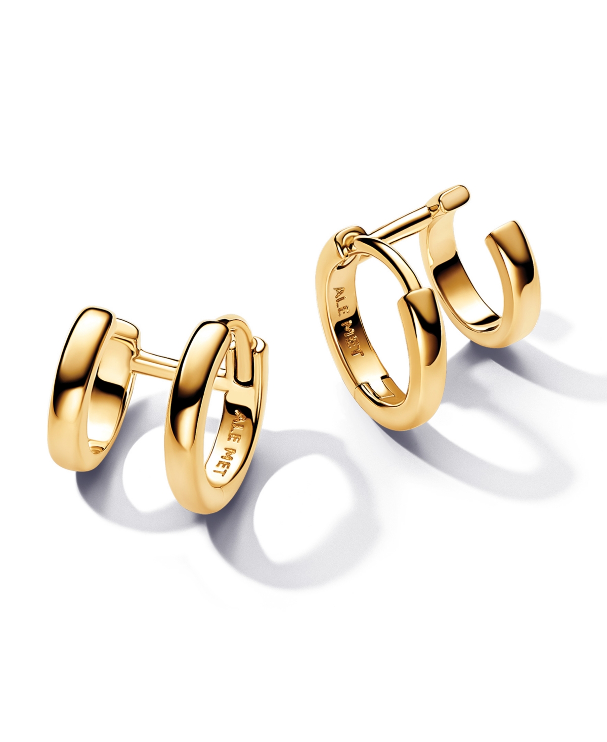14K Gold-Plated Double Huggie Hoop Earrings